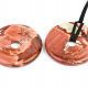 Jasper breccia pendant donut on leather 45mm