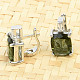 Moldavite earrings and zircon standard cut Ag 925/1000 5.8 g