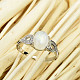 Moonstone ring and zircons silver Ag 925/1000