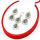 Dárková sada šperků vltavín a zirkony kapka Ag 925/1000+Rh standard brus