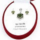 Moldavite and zircons gift set of jewelry Ag 925/1000 + Rh heart standard cut