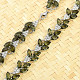 Luxury necklace moldavite and zircons 48cm standard cut Ag 925/1000 + Rh (54,9g)