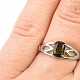 Zdobený prsten s vltavínem 7x5mm standard brus Ag 925/1000