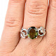 Ring with oval moldavite 10 x 8mm Ag 925/1000 standard cut