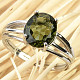 Ring with oval moldavite 10 x 8mm Ag 925/1000