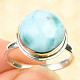 Ring with larimar round Ag 925/1000 (4.1g) size 55