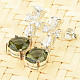 Moldavite and zircons earrings 8mm standard cut Ag 925/1000