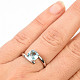 Modrý topaz prsten stříbro Ag 925/1000 + Rh