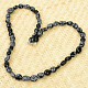 Necklace flake obsidian troml stones Ag clasp
