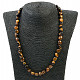 Necklace tiger eye Ag fastening smooth stones