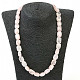 Necklace made of rosequartz Ag fastening with polished stones