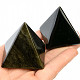 Obsidian silver polished pyramid