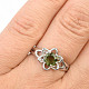 Moldavite ring flower standard cut Ag 925/1000 + Rh