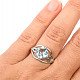 Prsten s modrým topazem kosočtverec Ag 925/1000+Rh