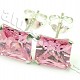 Ag square zircon earrings pink - typ111