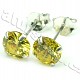 Ag zircon earrings pr.6mm yellow - typ112