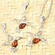 Amber silver pendant Ag 925/1000 bird
