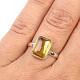 Titanit sfén stříbrný prsten menší obdélník vel. 56 Ag 925/1000 (3,16g)