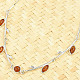 Amber necklace leaves Ag 925/1000 silver
