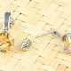Citrine earrings 7 x 7mm standard cut Ag 925/1000 + Rh