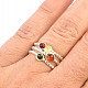 Decorated ring with amber mix of shades Ag 925/1000