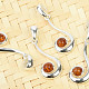 Pendant with round amber 4mm Ag 925/1000