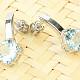 Earrings blue topaz diamond standard cut Ag 925/1000 + Rh