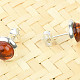 Amber round earrings Ag 925/1000