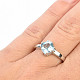 Ring with blue topaz diamond standard cut Ag 925/1000 + Rh