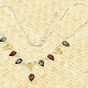 Colored amber drop necklace Ag 925/1000 (42 - 46cm)