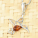Amber silver pendant Ag 925/1000 bird