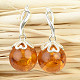 Earrings honey amber balls Ag 925/1000