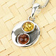 Amber color pendant ying yang Ag 925/1000