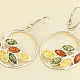 Amber decorated round earrings Ag 925/1000