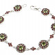 Luxury moldavite bracelet and garnets 18.5 cm Ag 925/1000 + Rh standard cut