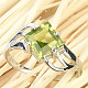 Olivine diamond ring decorated with Ag 925/1000 + Rh