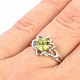 Olivín stříbrný prsten květ Ag 925/1000+Rh