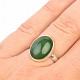 Jadeite oval ring larger Ag 925/1000