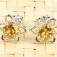 Citrine earrings flower standard cut Ag 925/1000 + Rh