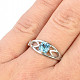 Topaz swiss blue decorated ring standard cut Ag 925/1000 + Rh