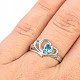 Topaz swiss blue heart ring standard cut Ag 925/1000 + Rh