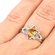 Citrine silver ring flower Ag 925/1000 + Rh standard cut