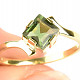 Ring with moldavite 6 x 6mm size 58 gold Au 585/1000 14K 2.41g