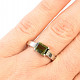 Prsten vltavín prsten obdélník 8 x 6mm Ag 925/1000 + Rh standard brus