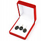 Obsidian earrings and pendant set of hooks and handle Ag 925/1000