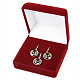 Moldavite and zircon set of earrings and pendant standard cut Ag 925/1000 + Rh