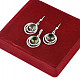 Gift set of moldavite jewelry and garnet 7mm Ag 925/1000 + Rh standard cut