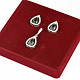 Vltavín a zirkony sada šperků kapka standard brus Ag 925/1000 + Rh
