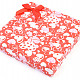 Dárková krabička červená srdíčka s mašlí 15,5 x 15,5cm