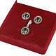 Luxusní sada šperků vltavín a granát Ag 925/1000+Rh standard brus